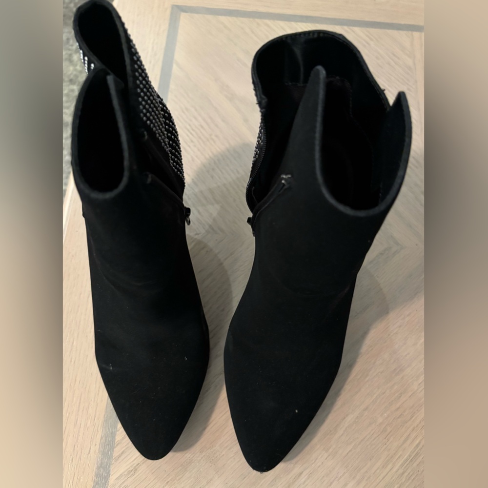 Black Ankle Boots with Studded Detail